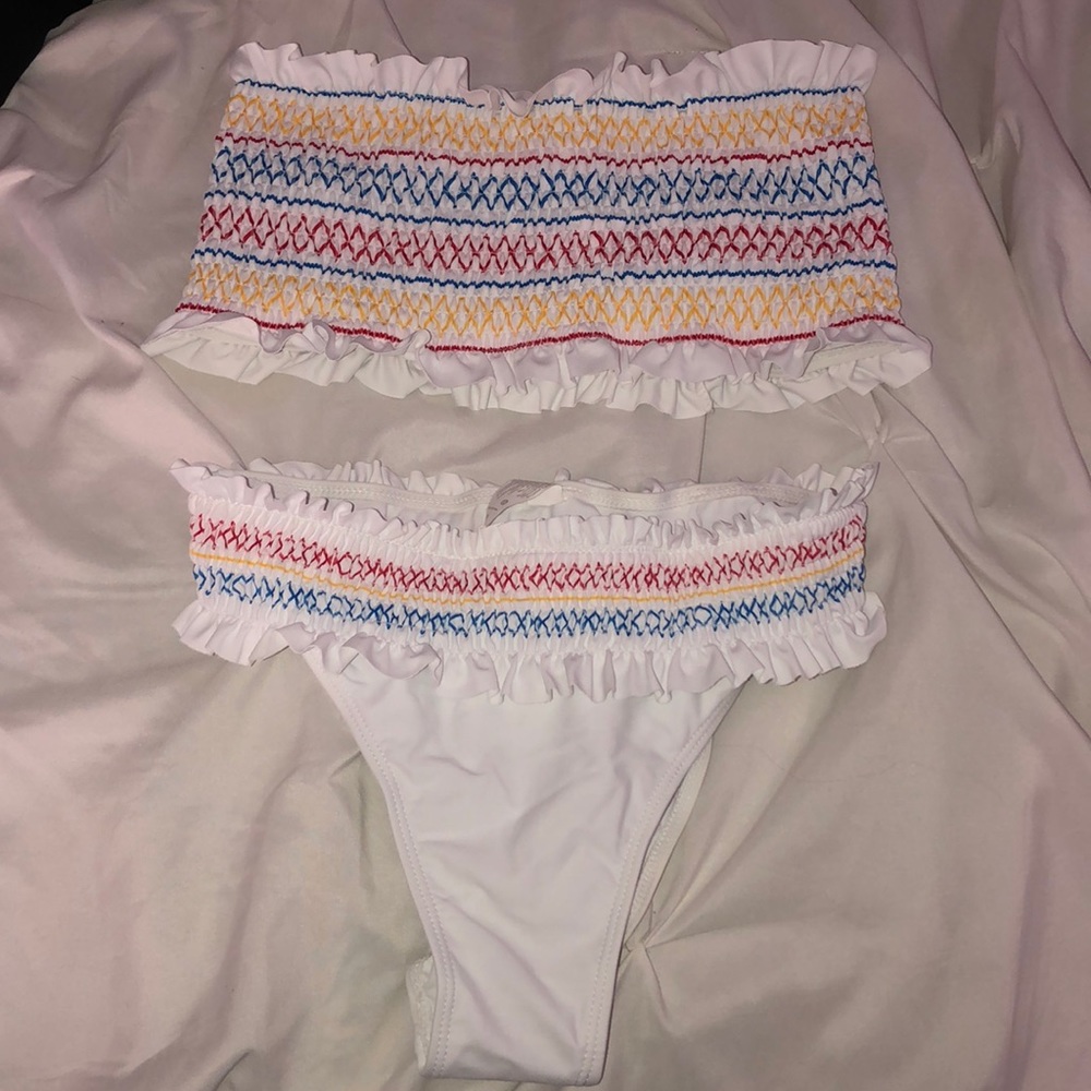Strapless white bikini from SHEIN, size medium
